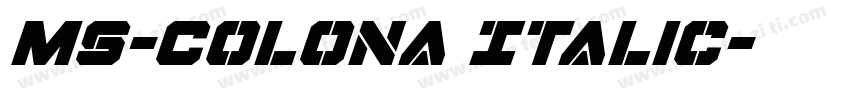 MS-Colona Italic字体转换